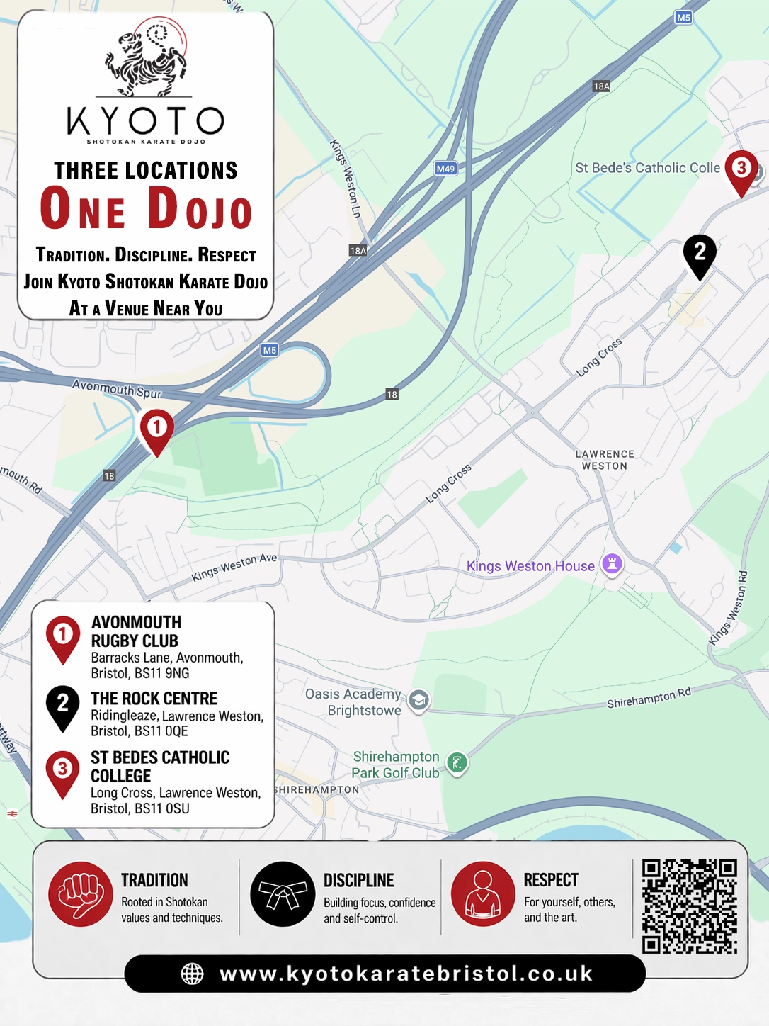 Kyoto Locations Map of Karate in Bristol BS11.webp